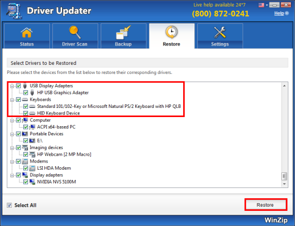 WinZip Driver Updater Screen Shot