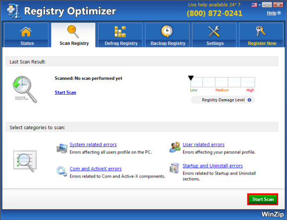 winzip registry optimizer key