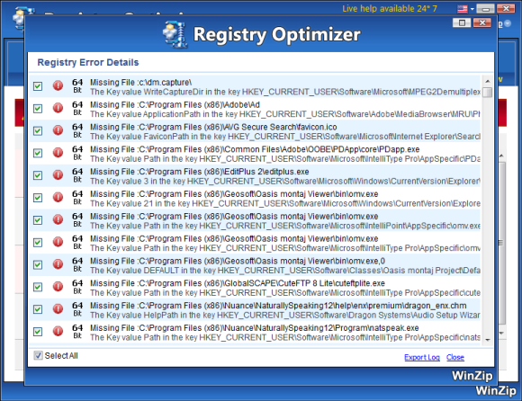 
                                                                                                                           WinZip Registry Optimizer Screen Shot
                                                                                                                           